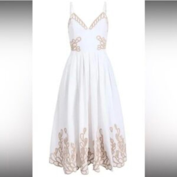 NWT Christian Lacroix white embroidered midi dress - Picture 2 of 7